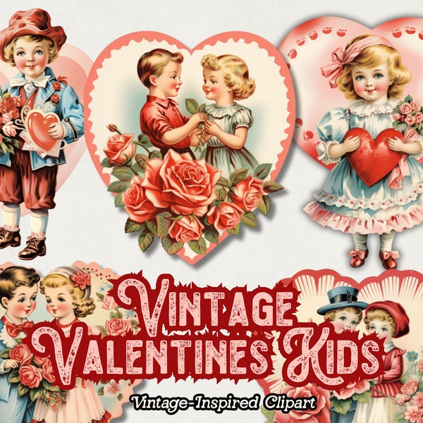 Vintage Valentine Clipart PNG, Victorian Clipart, Valentine's Day Images Graphics for Scrapbooking, Junk Journal, Paper Crafts