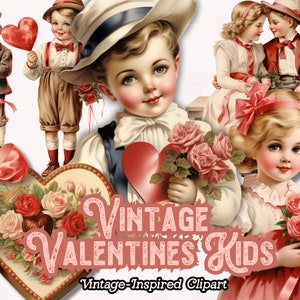 Vintage Valentine Clipart PNG, Victorian Clipart, Valentine's Day Images Graphics for Scrapbooking, Junk Journal, Paper Crafts