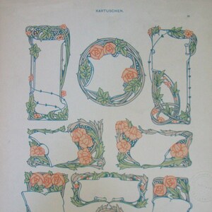 Orig 1905 alemão arte nouveau livro placa quadros rosas flores simpson impressão colorida vol xvi ornamento julius hoffman 1900s #35