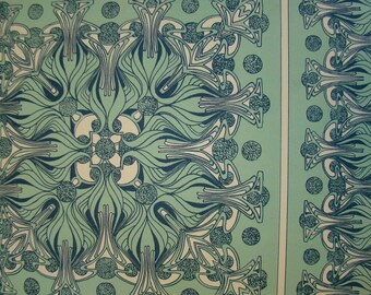 Art Nouveau Embroidery Design Viennese 1901 Print Book Plate Elsa Unger Green Original Kunst Wiener Stickereien Pattern Vienna Patterns 8