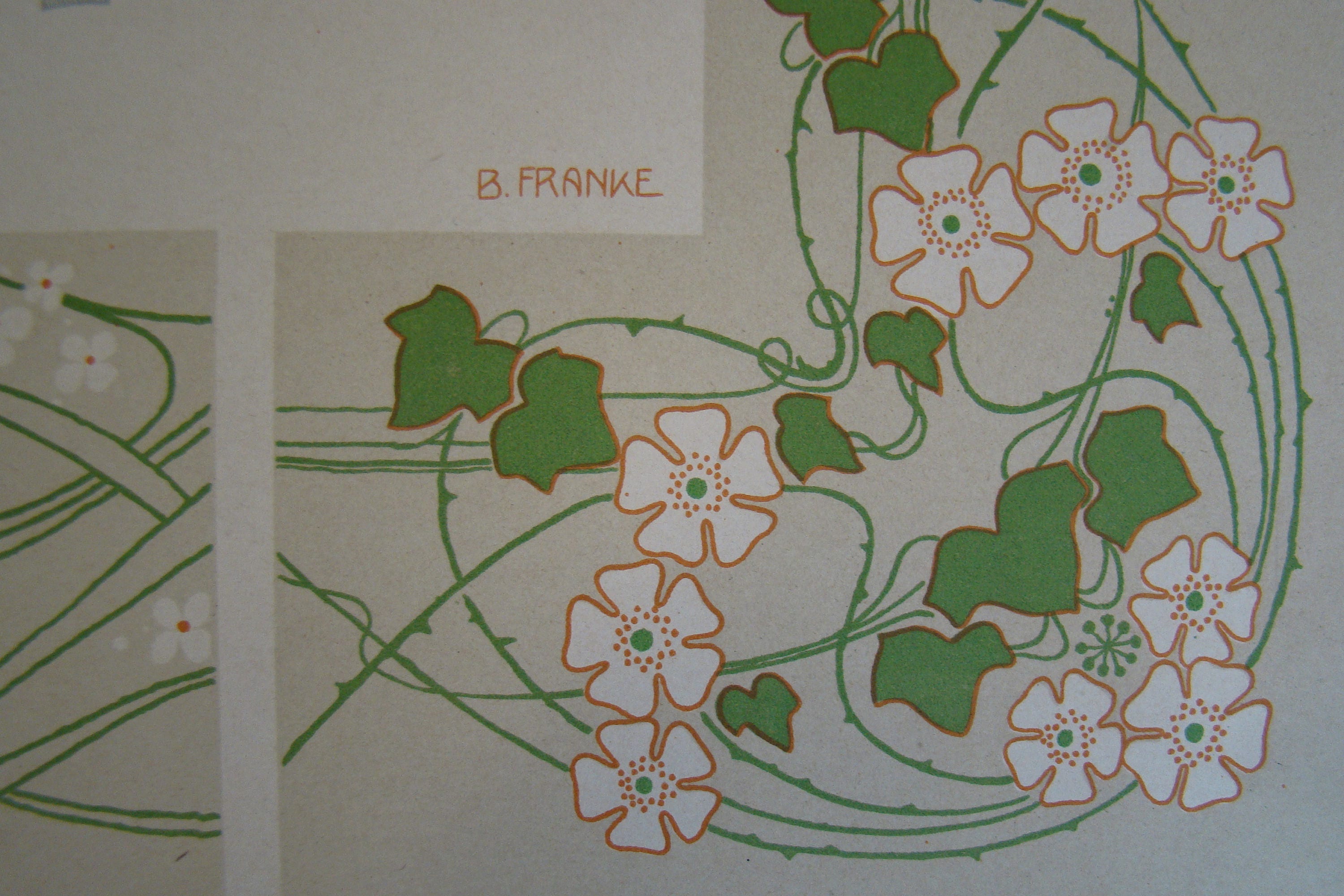 Art Nouveau Embroidery Design Viennese 1901 Print Book Plate Franke ...