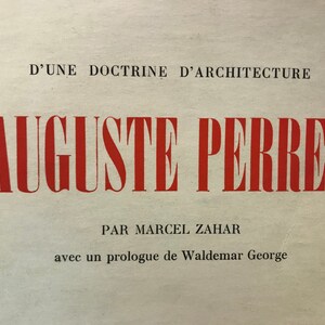 Auguste Perret Marcel Zahar Paperback 1959 French Architecture France Paris Book Vintage
