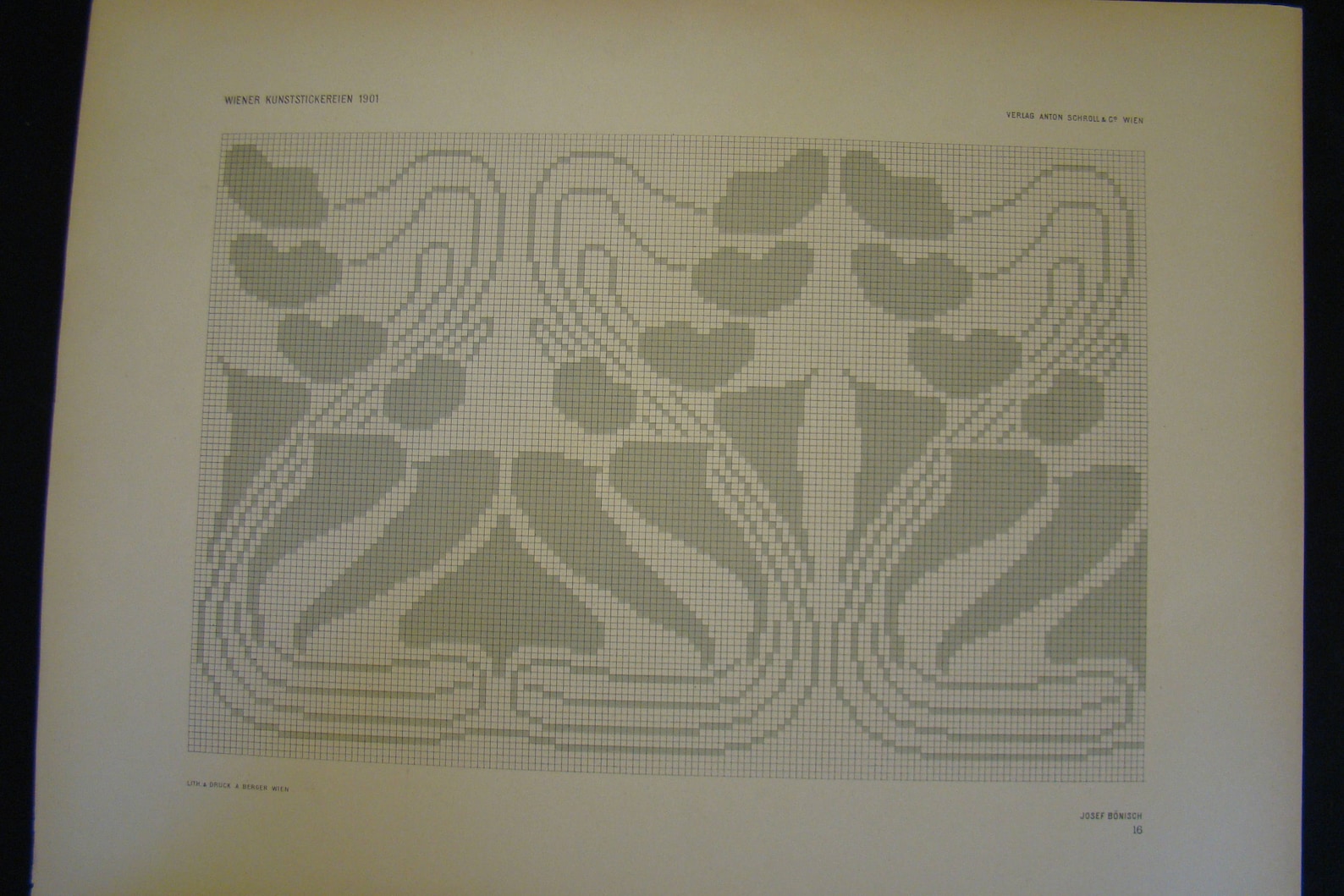 Art Nouveau Embroidery Pattern Design Viennese 1901 Print Book Plate ...