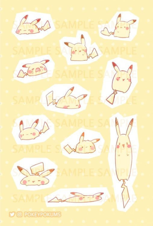 Cute Pikachu w// Hat Pokémon Anime Decal Vinyl Sticker 5”X6”