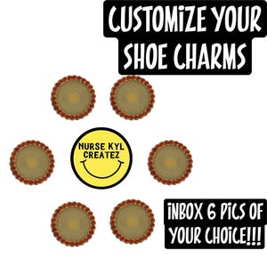 Personalize/Escolha suas próprias fotos**** Pingentes para sapatos (pacote com 6)