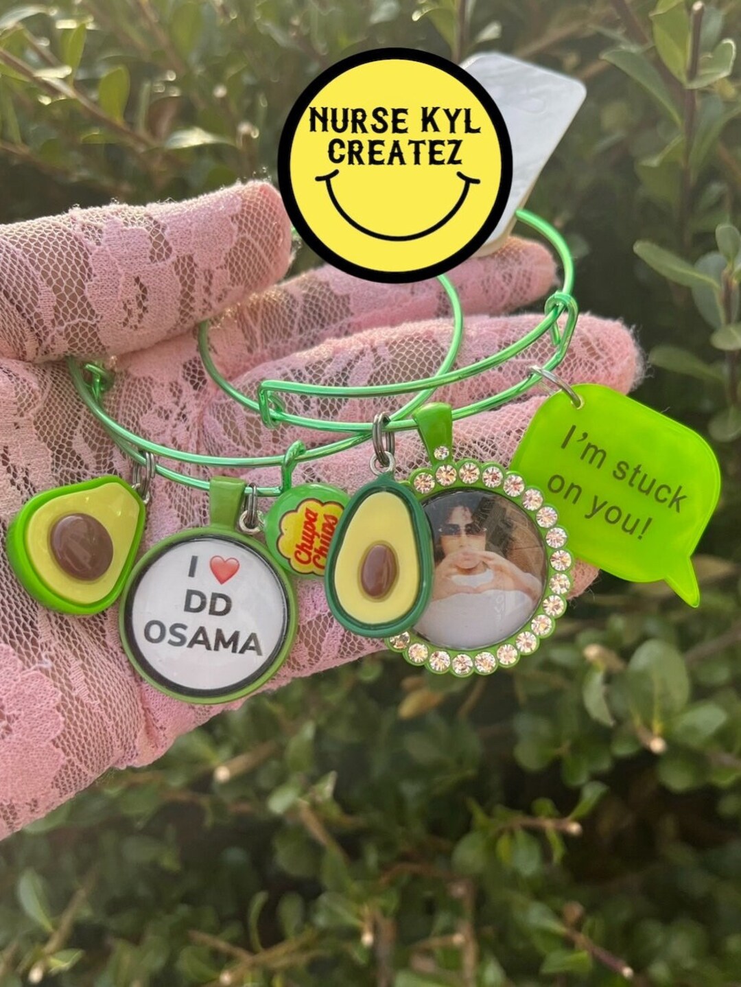 DD Osama Green Bracelets set of 2 Etsy