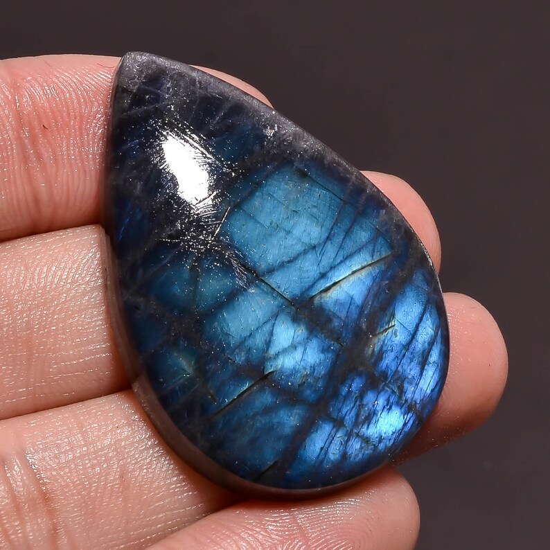 Nice Spectrolite Labradorite 71cts,42x28x6mm Spectrolite Labradorite Pear Shape beautiful cabochon loose gemstone ZZ-6313