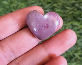 Natural Lavender Jade Heart Stone Beautiful Purple Lavender Jade Heart Shape Hand Polished Crystal Healing Loose Gemstone For Jewelry-627