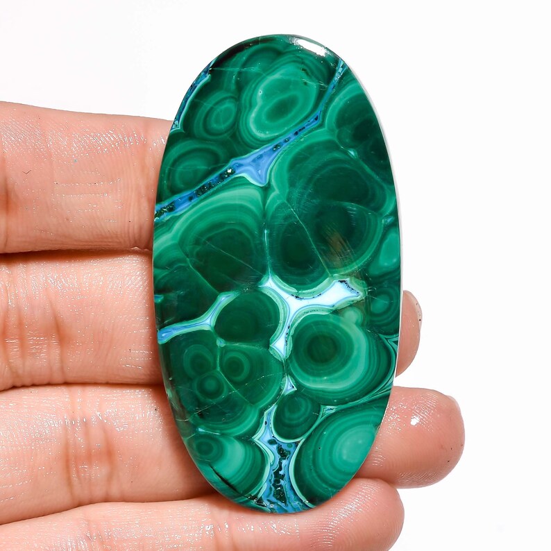 141cts,57x30x6mm Top Chrysocolla Malachite Cabochon Chrysocolla Malachite Loose gemstone Natural Handmade gemstone ZZ-6019