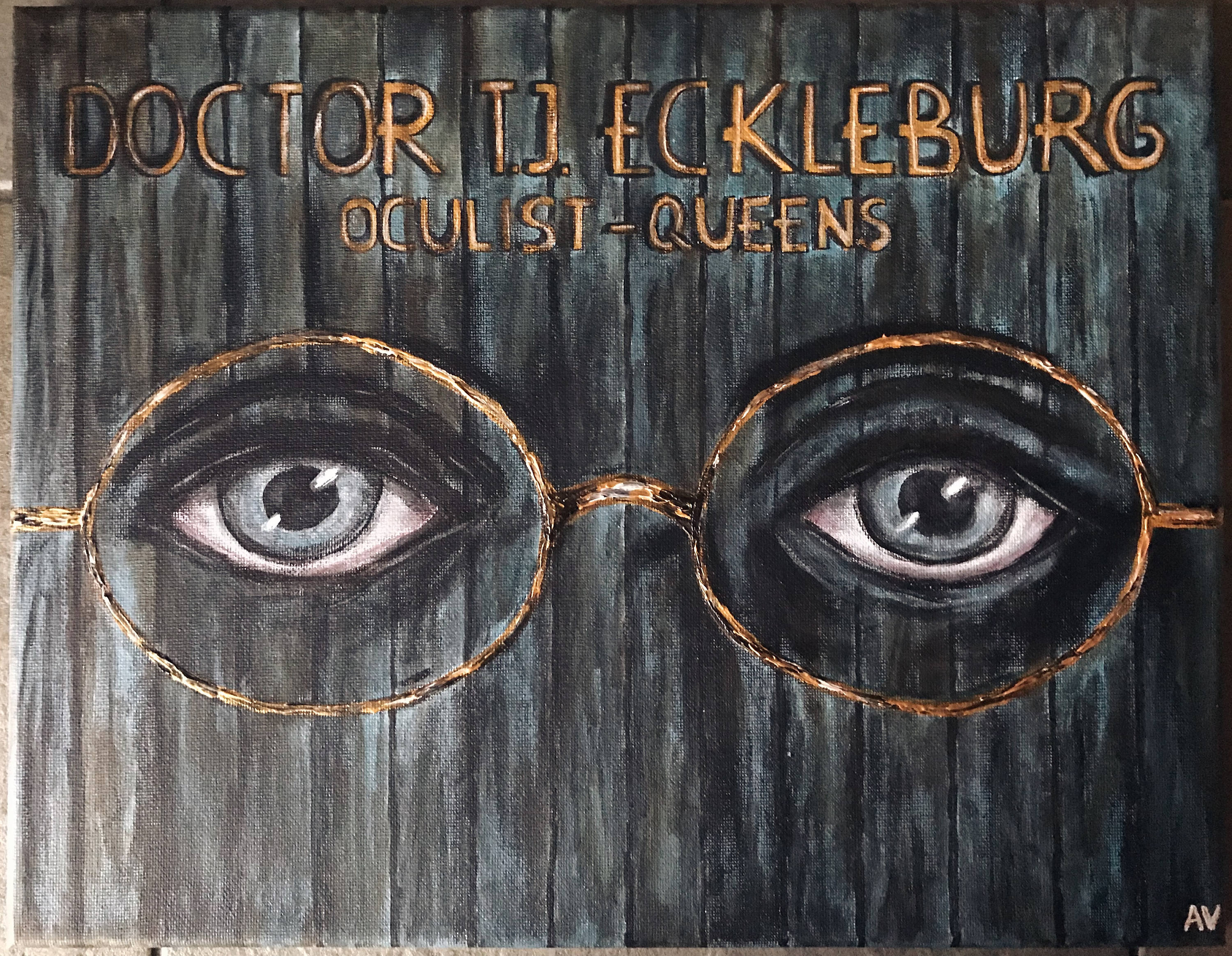 Acrylic painting The Eyes Of God' The Great Gatsby Etsy