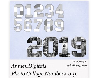 Photo Collage Numbers 0-9