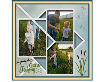 Plantillas para álbumes de recortes, plantillas digitales, páginas, diseños, arte mural, diseños digitales (477)