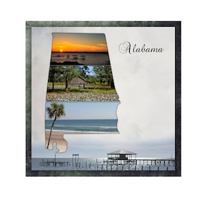 Alabama Scrapbook Template, Digital Scrapbook Template, Alabama Wall Art, Alabama Photo collage, Alabama Scrapbook Layout 12x12