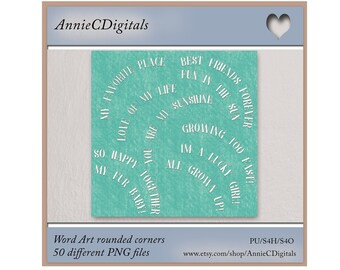 Digital Word Art Strips - PNG format