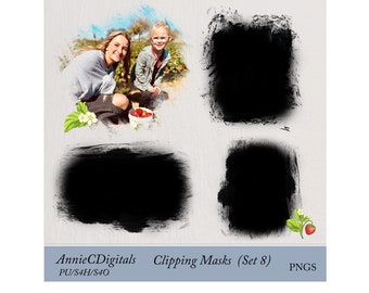 Clipping Masks (Set 8), Digital Clipping Masks, Digital Scrapbook Supplies, Digital Scrapbook Tools