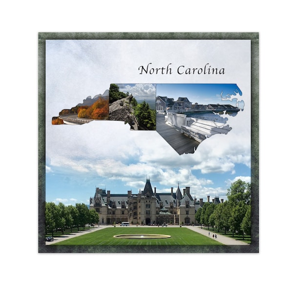 No Carolina Scrapbook Template, Scrapbook Template, No Carolina Scrapbook Page, No Carolina Photo collage, Digital Scrapbook 12x12