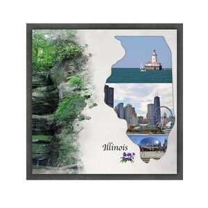 Illinois Scrapbook sjabloon, Scrapbook sjabloon, Illinois Scrapbook pagina, Illinois fotocollage, 12 x 12