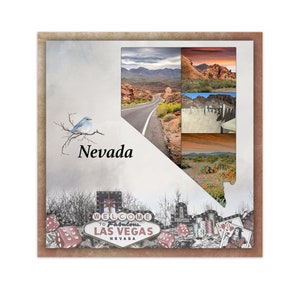 Modèle d'album Nevada, modèle d'album numérique, Page d'album Nevada, Nevada Wall Art, Nevada Photo collage, Nevada 12 x 12