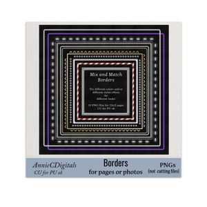 Digital Borders, Digital Decorative Scrapbook Borders, Digital Borders, Digital Frames,PNG Borders, Deco Borders, Border clip art PNGS