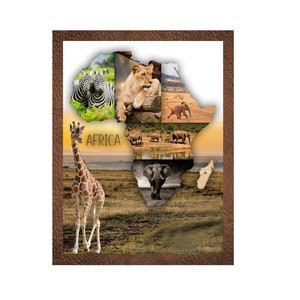Afrika Scrapbook Vorlagen, Digitale Scrapbook Vorlage, Afrika Scrapbook Seiten, Afrika Wandkunst, Afrika Fotocollage, 8.5X11