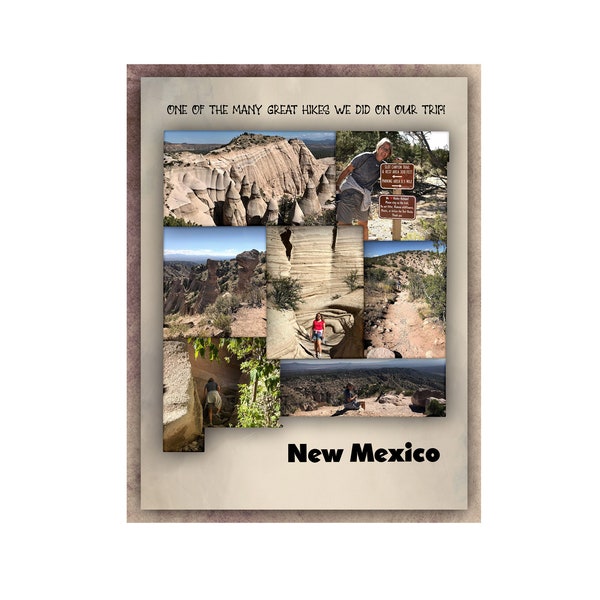 New Mexico Scrapbook Template, Digital Scrapbook Template, New Mexico Scrapbook Page, New Mexico Wall Art, New Mexico Photo collage, 8.5x11