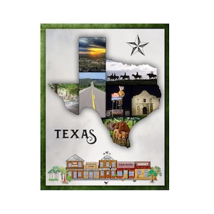 Texas Scrapbook Template, Digital Scrapbook Template, Texas Scrapbook Page, Texas Wall Art, Texas Photo collage, Texas Scrapbook 8.5x11
