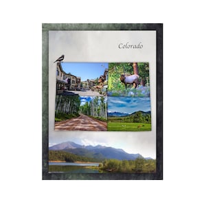Colorado Scrapbook Template, Digital Scrapbook Template, Colorado  Scrapbook Page, Colorado  Wall Art, Colorado  photo collage, 8.5x11