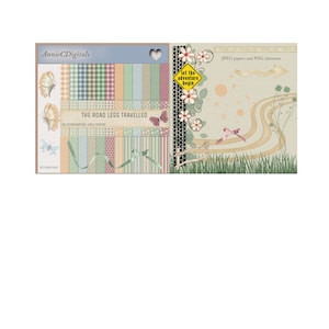 Digial Scrapbooking Kit, Spring Colors Scrapbook Kit, Scrapbook Supplies, Scrapbook Papers, Scrapbook Elements
