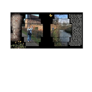 Scrapbook-Vorlage, Digitale Scrapbook-Vorlage, Scrapbook-Seite, Scrapbook-Layout, Doppelseiten-Vorlage, Doppelseiten-Layout 12x24 (565-DP)