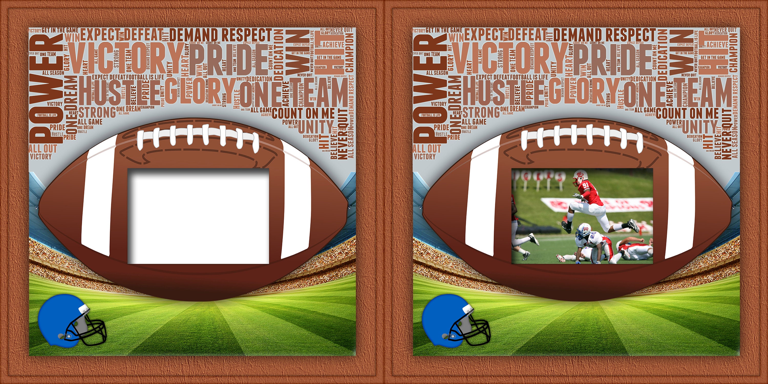 Football Scrapbook Templates Footballl Wall Art Scrapbook - Etsy