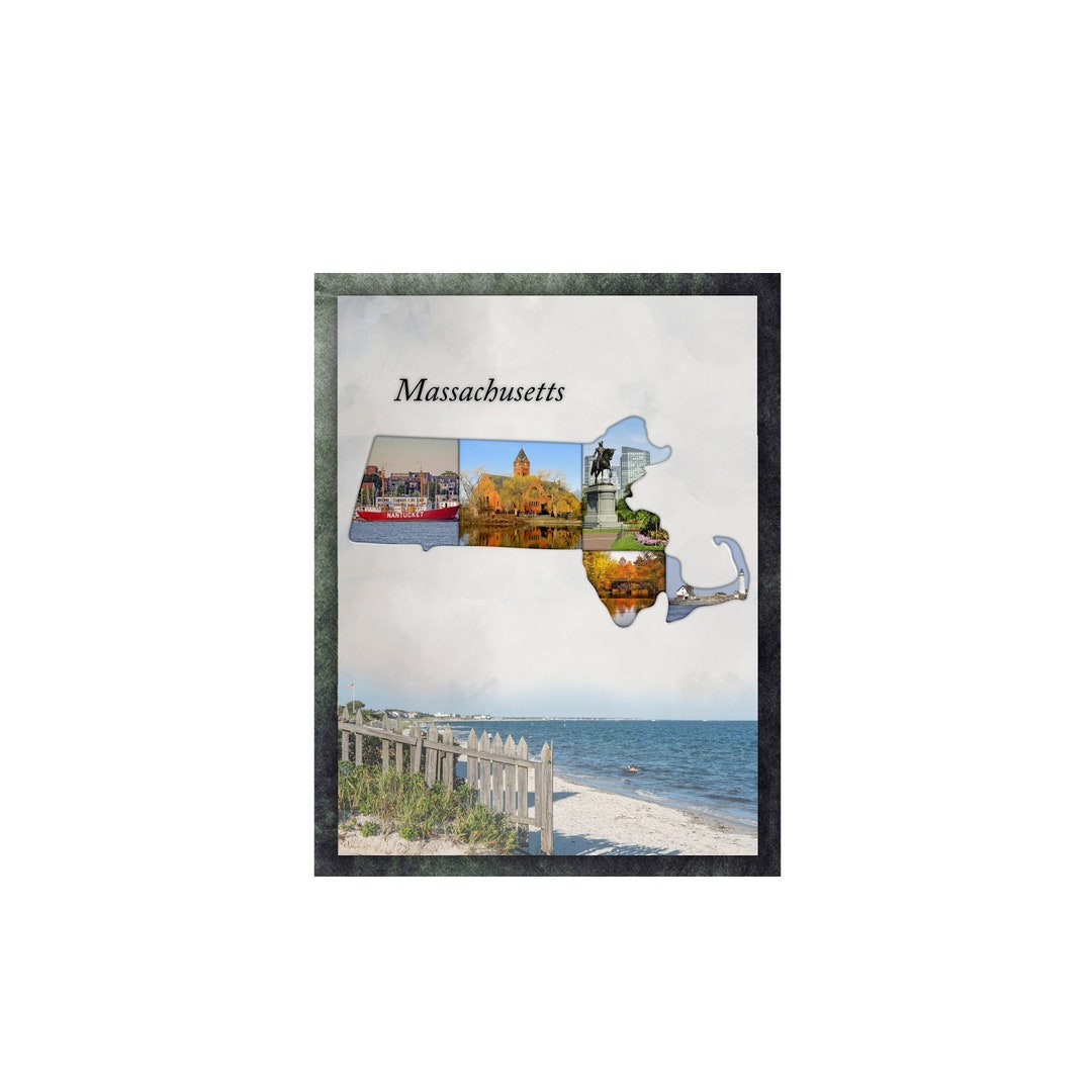 Massachusetts Scrapbook Template, Scrapbook Template, Massachusetts