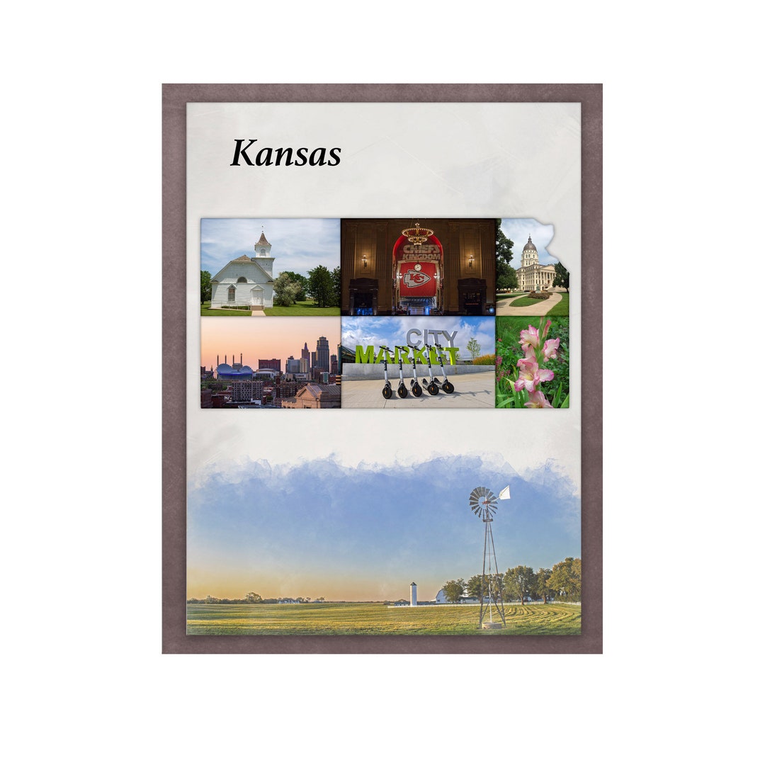 Kansas Scrapbook Template Digital Scrapbook Template Kansas Etsy