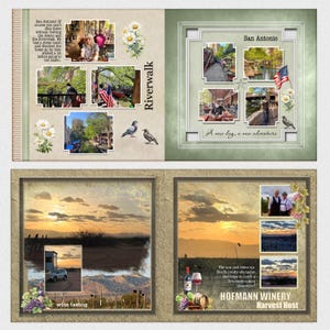 Digitales Scrapbook-Doppelseiten-Vorlagen, Digitale Doppelseite-Vorlagen, Digitale Vorlage, Scrapbook-Vorlagen 12x12, (#917-DP und #918DP)