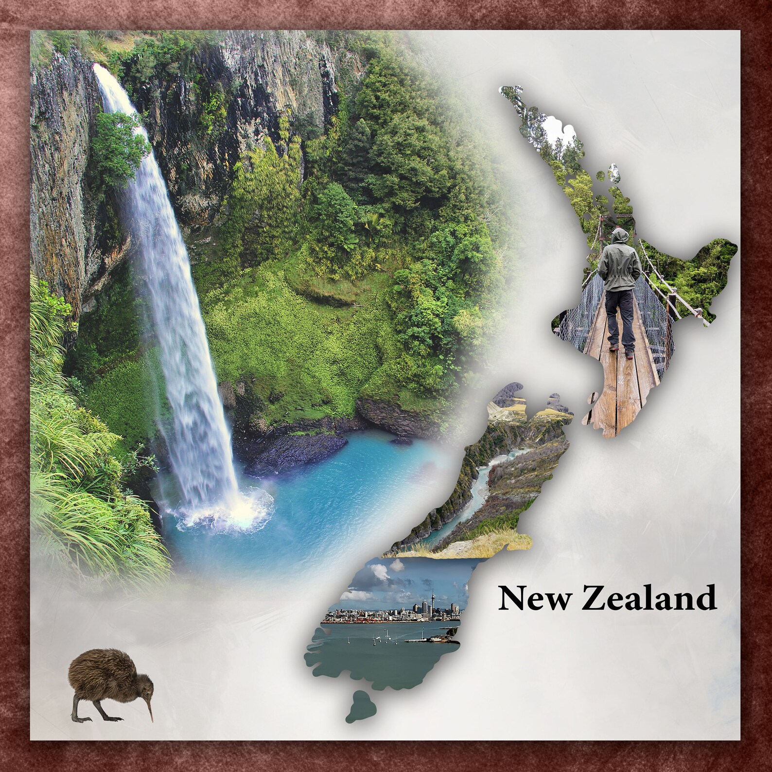 New Zealand Scrapbook Template Digital Scrapbook Template Etsy
