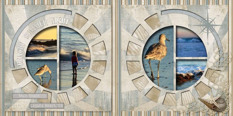 422-DP 24x12 Digital Scrapbook Double Page Template