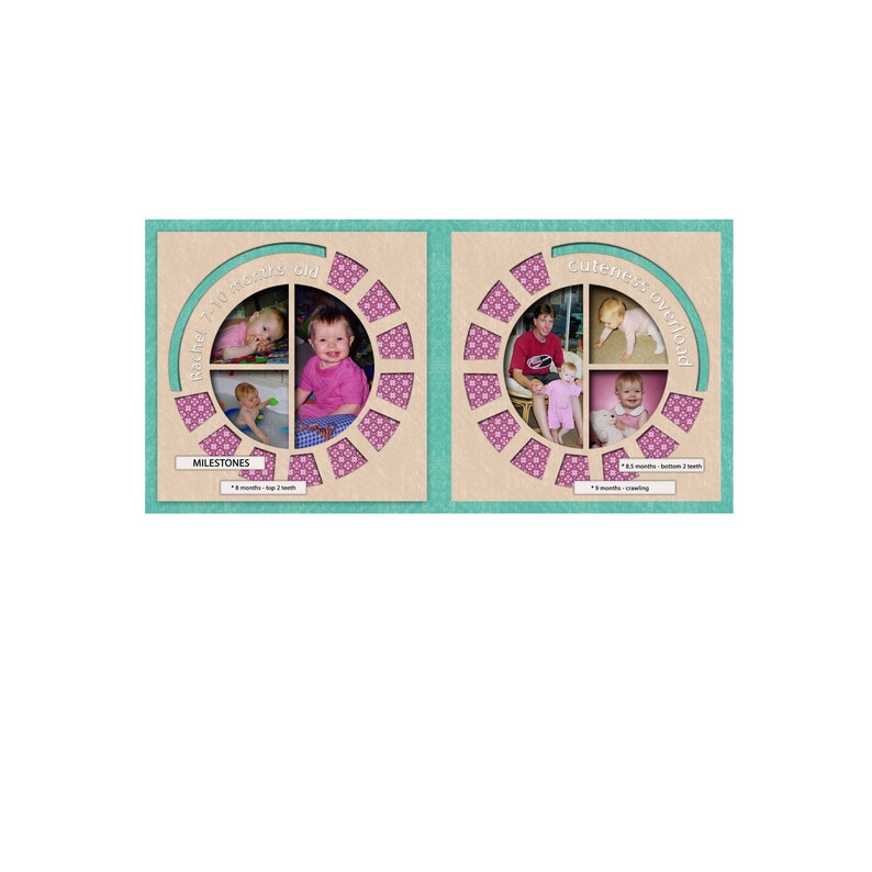 422-DP 24x12 Digital Scrapbook Double Page Template