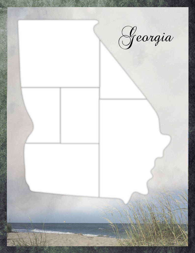 Georgia photo collage Georgia Scrapbook Template Georgia Wall Art Digital Scrapbook Template 8.5x11 template Georgia Scrapbook Page