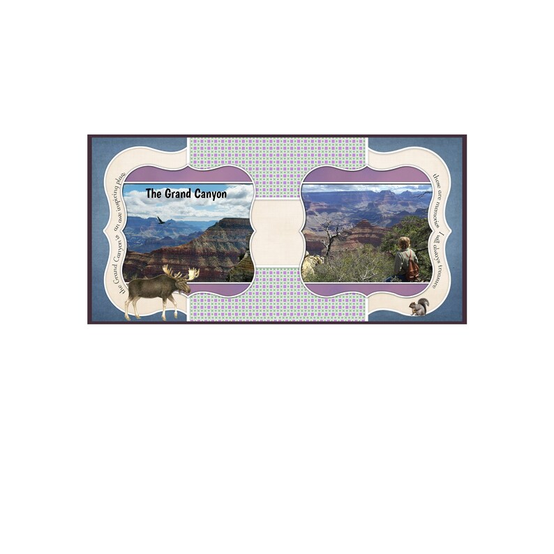 24x12 Digital Scrapbook Double Page Template 421-DP