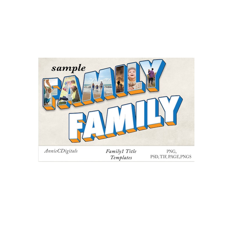 3D Photo Title Template Family Photo Template 3D Template - Etsy