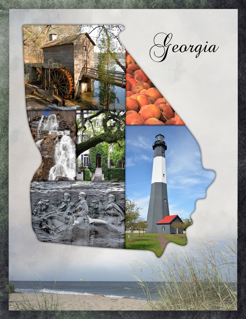 Georgia photo collage Georgia Scrapbook Template Georgia Wall Art Digital Scrapbook Template 8.5x11 template Georgia Scrapbook Page