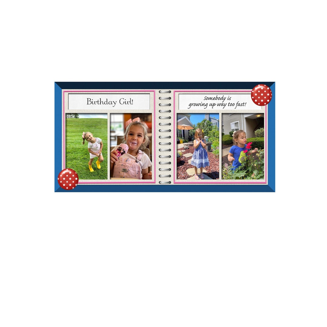 Scrapbook Templates, Digital Double Page Scrapbook Template, Scrapbook