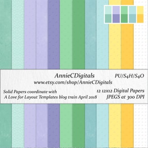 Digital Scrapbook Paper, Pastel Paper Pack, Scrapbook Paper, Card Stock ...