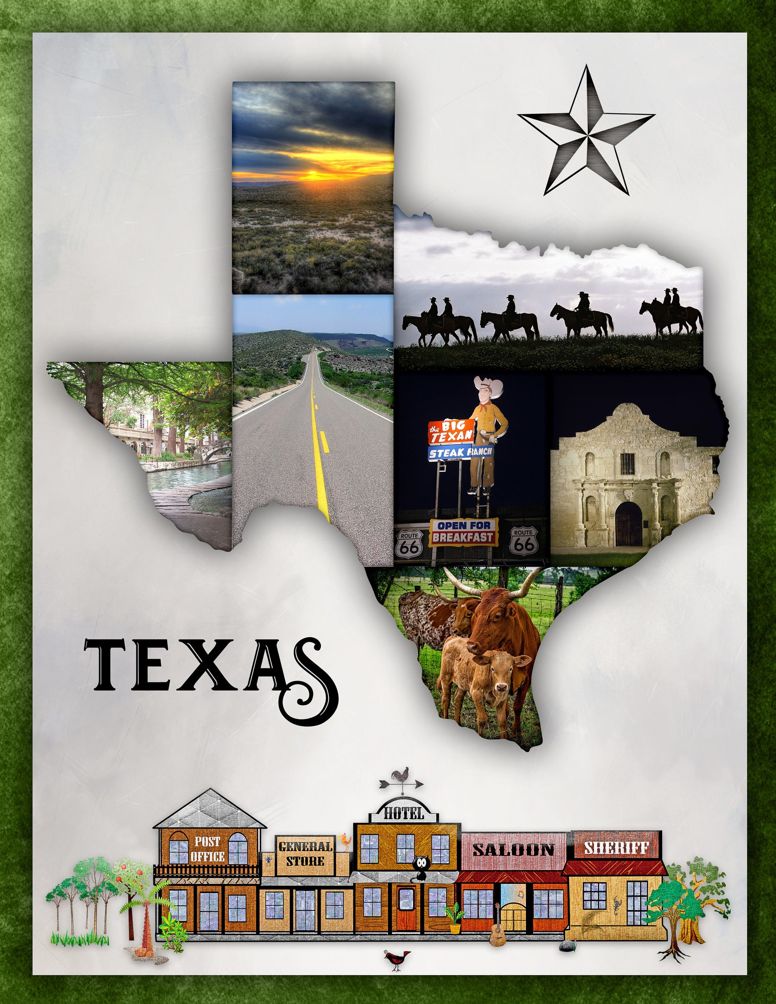 Texas Scrapbook Template Digital Scrapbook Template Texas Etsy