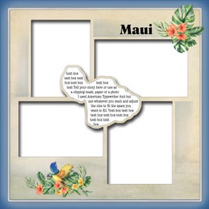 Plantilla de scrapbooking digital de Maui, plantilla de scrapbooking de Maui, plantillas de scrapbooking digital de Hawái, scrapbooking digital de Hawái