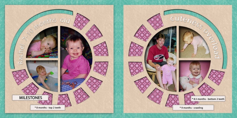 422-DP 24x12 Digital Scrapbook Double Page Template