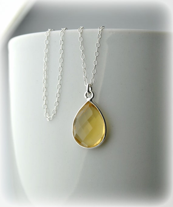 Genuine Citrine Necklace on Delicate 