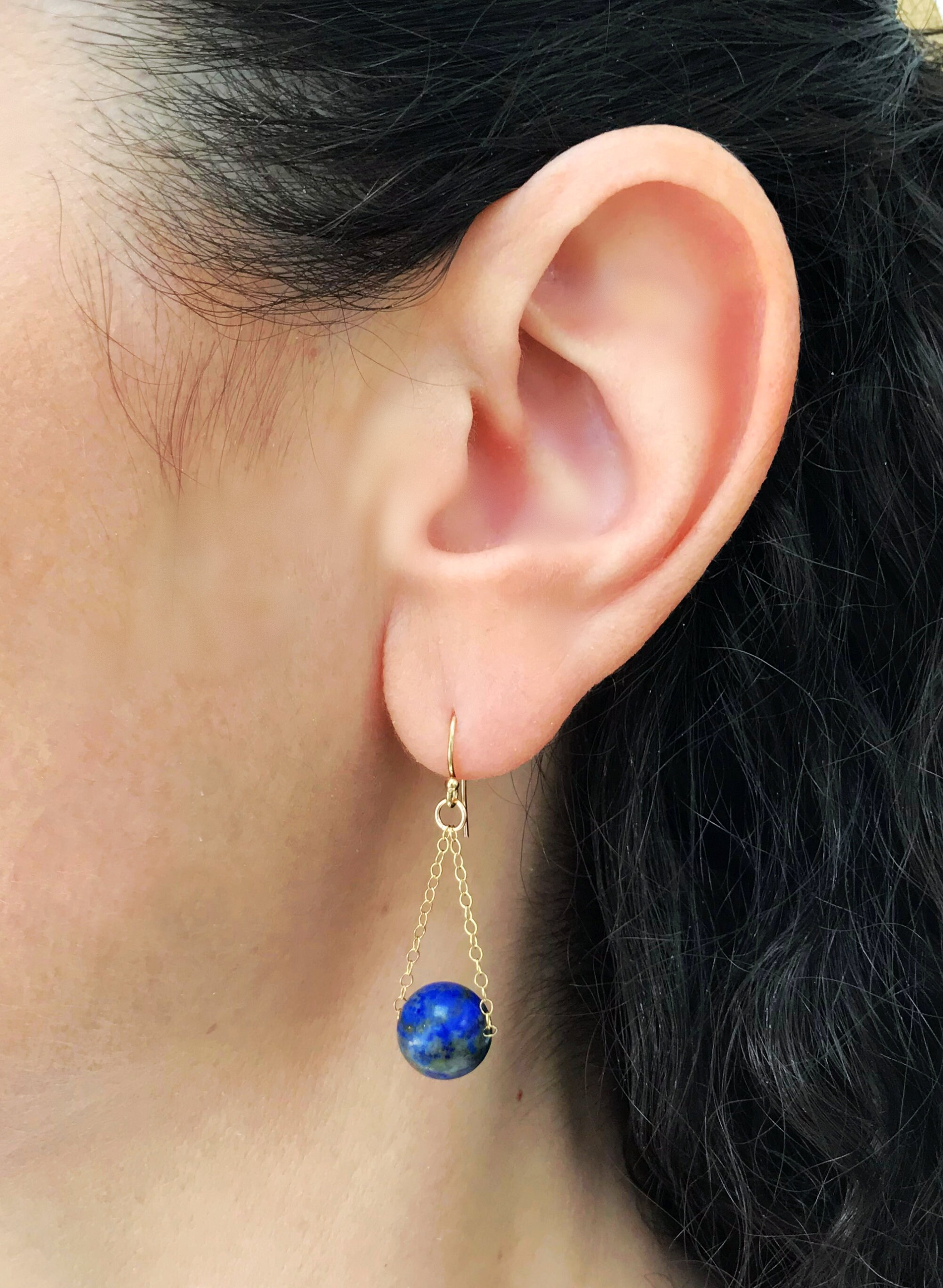Lapis lazuli oorbellen 14k goud gevulde bungel oorbellen Lapis lazuli oorbellen 14k goud gevulde bungel oorbellen