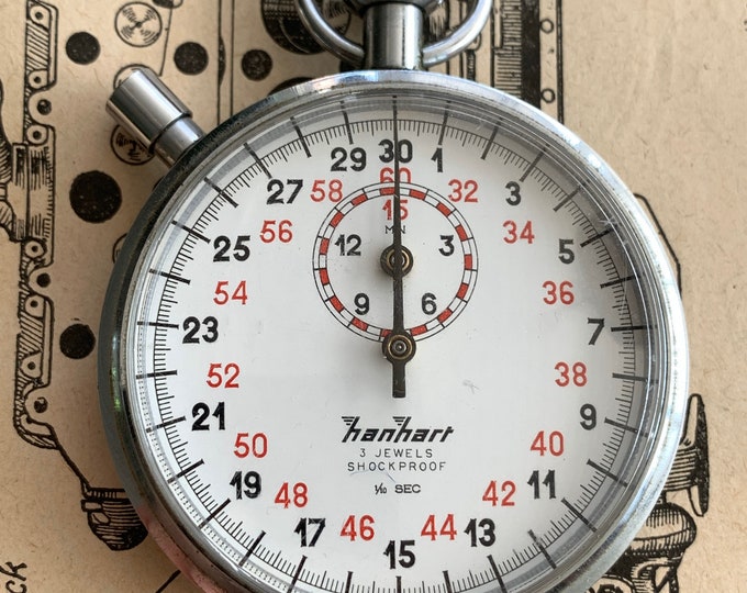Hanhart Mechanical Stopwatch 3 Jewels Shockproof 1/10th of a Second