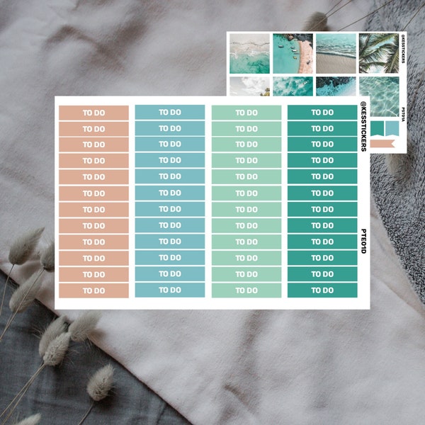 Text to do planning sticker kit | Erin Condren | Mascha planner | 48 stickers | weekly kit planning | decoration | En Nl| beach sea strand
