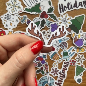 Christmas theme sticker pack | winter vibe stickers | snow vibe | snow | snowman | cozy | hot choclate stickers | candy | deer | iglo | tree